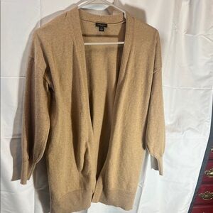 Ann Taylor Tan Open-Front Cardigan